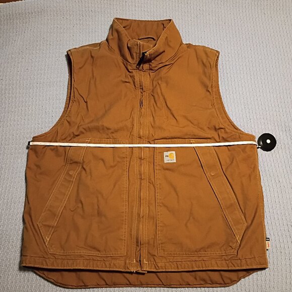 Carhartt Vest for Men XL Brown, FR Fire Resistant Duck Insulated Workwear - Picture 1 of 8